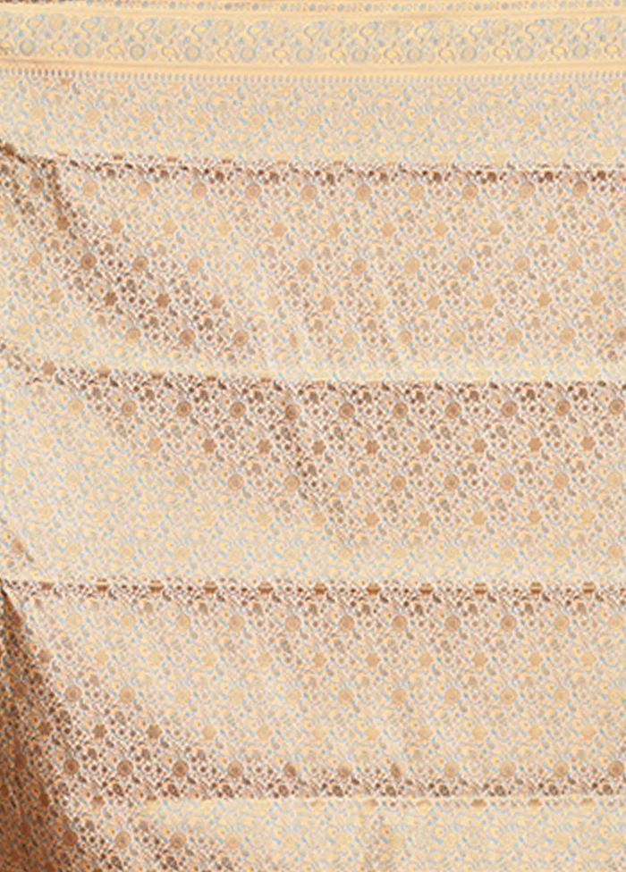 Pink Handloom Jamewar Pure Silk Saree With Blouse Piece - Image 5