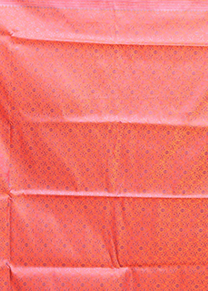 Pink Handloom Jamewar Pure Silk Saree With Blouse Piece - Image 5