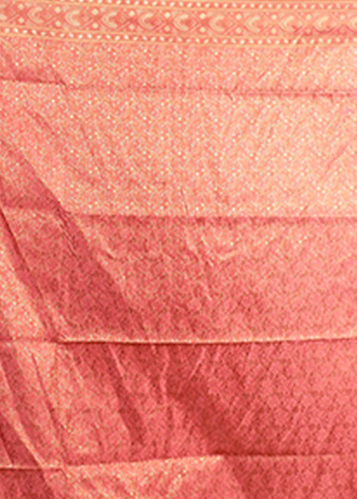Pink Handloom Jamewar Pure Silk Saree With Blouse Piece - Image 5