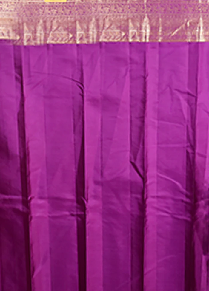 Pink Handloom Kanchipuram Pure Silk Saree With Blouse Piece - Image 5