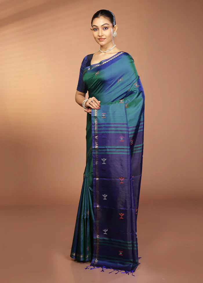 Pink Kalakshetra Pure Silk Saree With Blouse Piece - Image 4