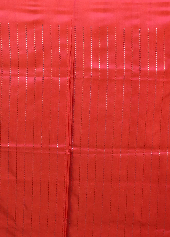 Pink Handloom Katan Pure Silk Saree With Blouse Piece - Image 5
