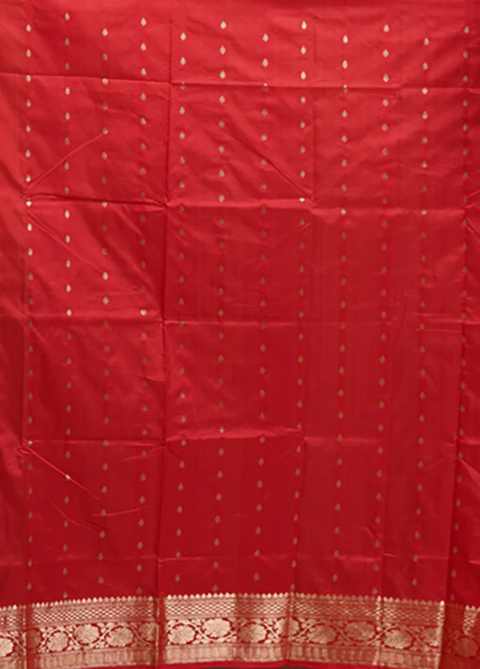 Pink Handloom Katan Pure Silk Saree With Blouse Piece - Image 5