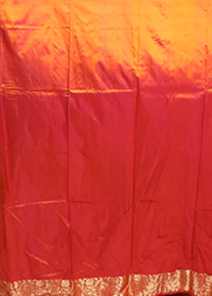 Pink Handloom Katan Pure Silk Saree With Blouse Piece - Image 5