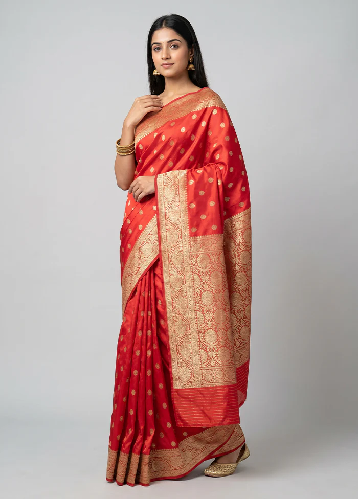 Pink Handloom Katan Pure Silk Saree With Blouse Piece