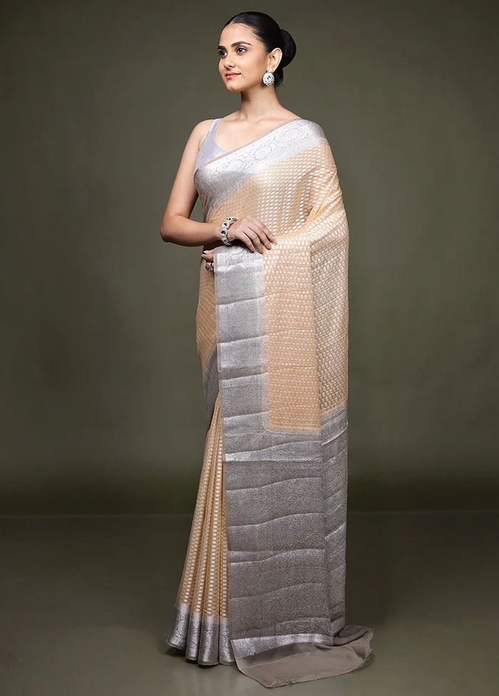 Pink Handloom Kora Pure Silk Saree With Blouse Piece - Image 4