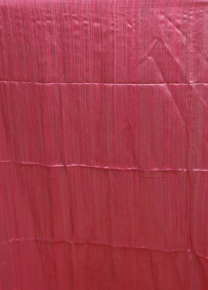 Pink Handloom Matka Pure Silk Saree With Blouse Piece - Image 5