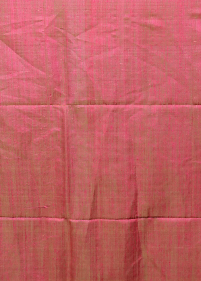 Pink Handloom Matka Pure Silk Saree With Blouse Piece - Image 5