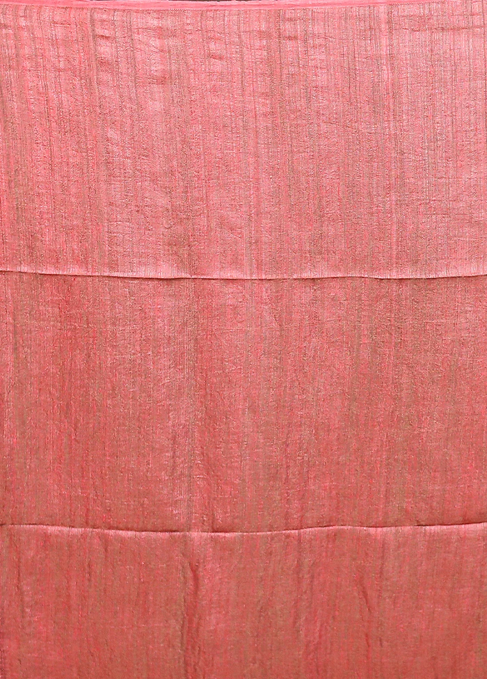 Pink Handloom Matka Pure Silk Saree With Blouse Piece - Image 5