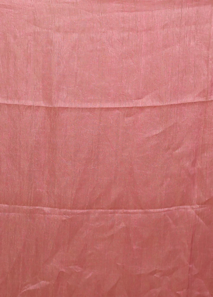 Pink Handloom Matka Pure Silk Saree With Blouse Piece - Image 5