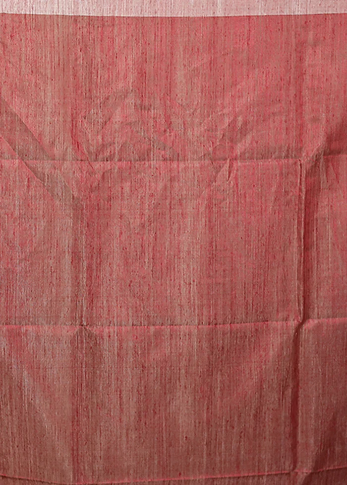 Pink Handloom Matka Pure Silk Saree With Blouse Piece - Image 5