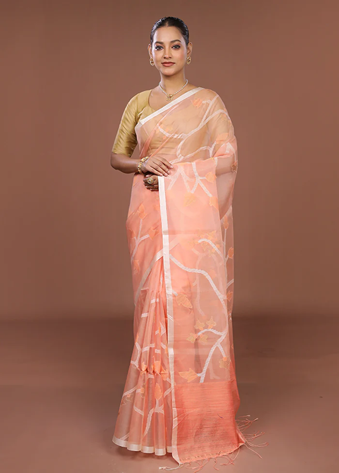 Pink Handloom Matka Pure Silk Saree With Blouse Piece - Image 2