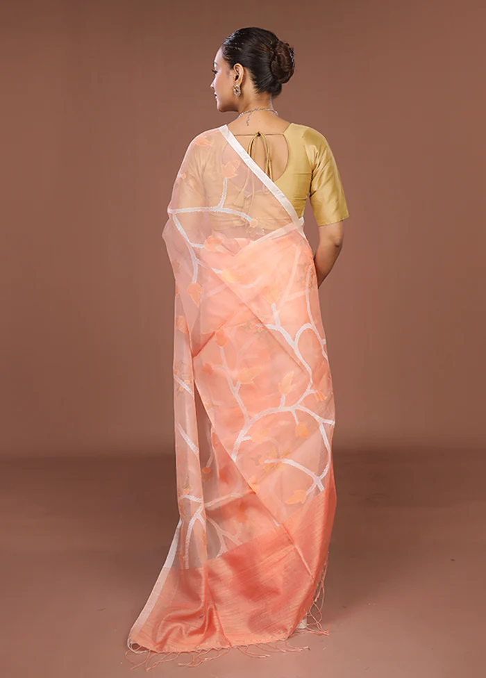 Pink Handloom Matka Pure Silk Saree With Blouse Piece - Image 3