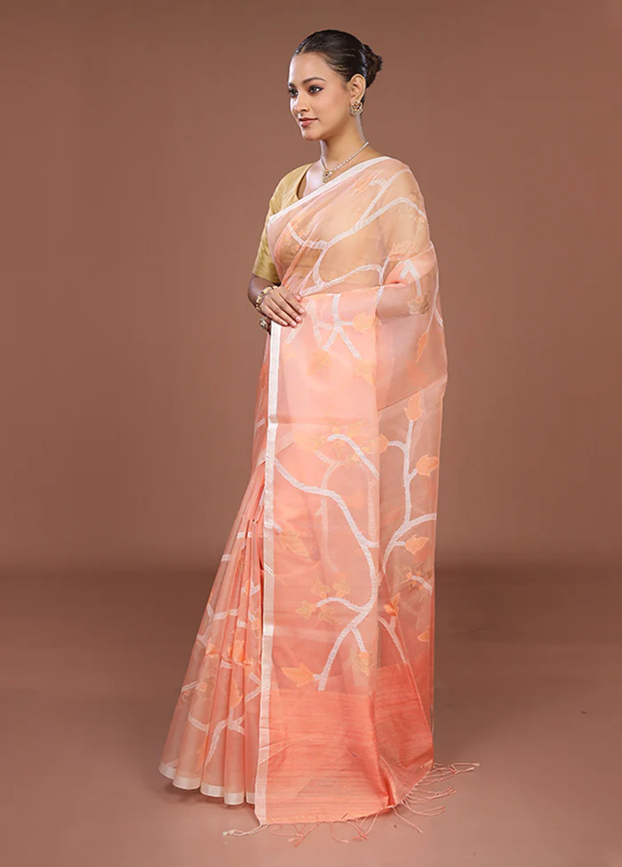 Pink Handloom Matka Pure Silk Saree With Blouse Piece - Image 4