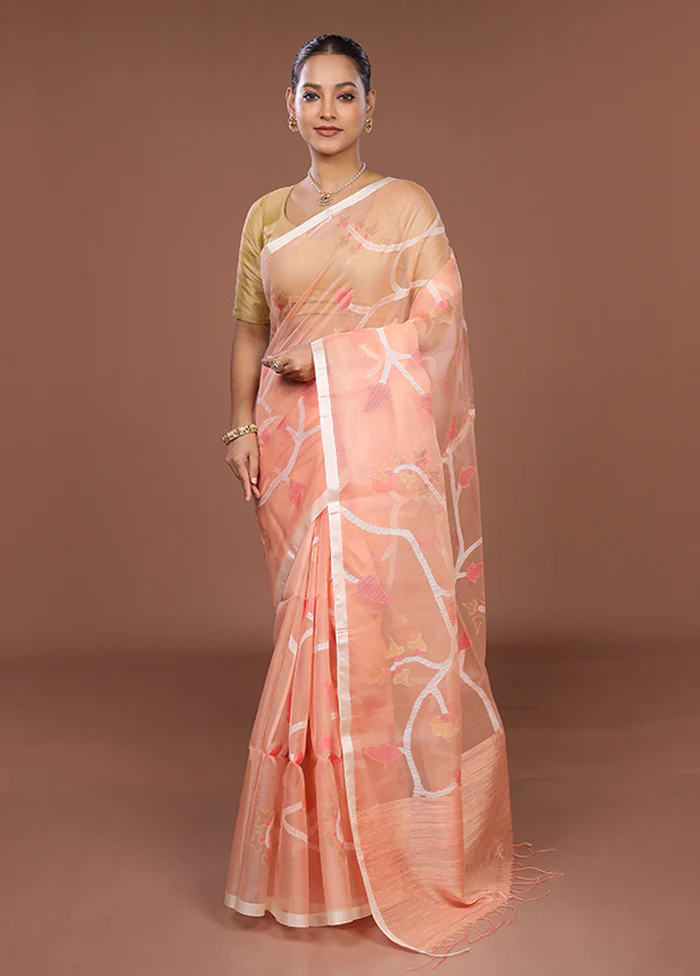 Pink Handloom Matka Pure Silk Saree With Blouse Piece - Image 2