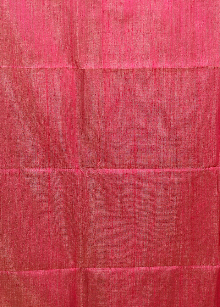 Pink Handloom Matka Pure Silk Saree With Blouse Piece - Image 5