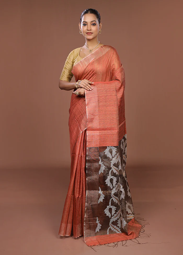 Pink Handloom Matka Pure Silk Saree With Blouse Piece - Image 2