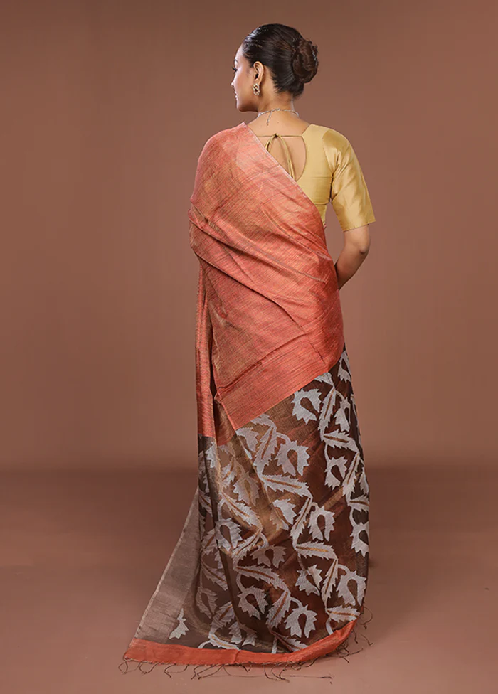 Pink Handloom Matka Pure Silk Saree With Blouse Piece - Image 3