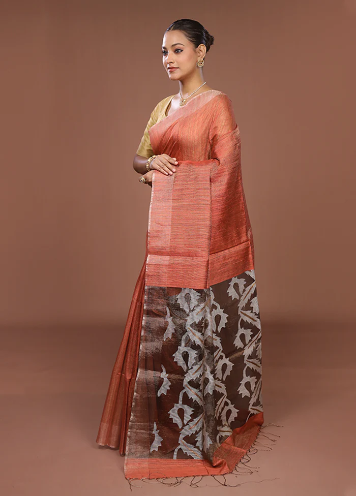 Pink Handloom Matka Pure Silk Saree With Blouse Piece - Image 4