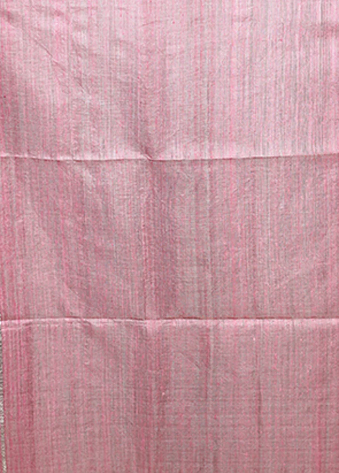 Pink Handloom Matka Pure Silk Saree With Blouse Piece - Image 5