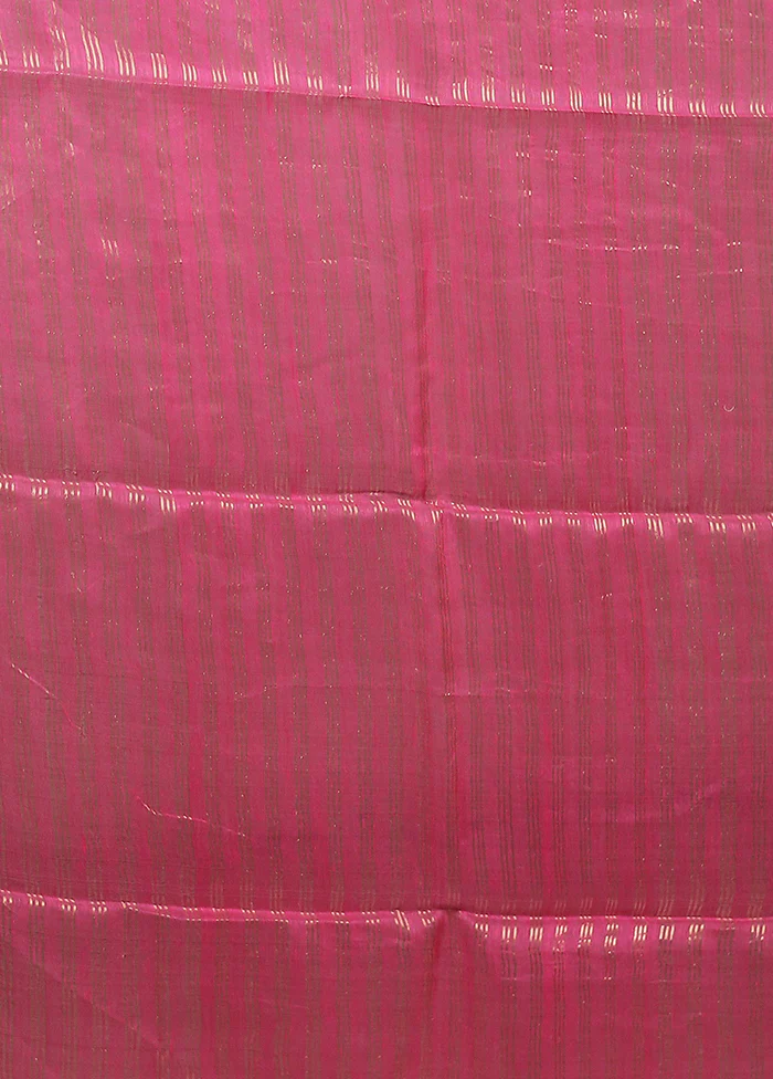Pink Handloom Matka Pure Silk Saree With Blouse Piece - Image 5