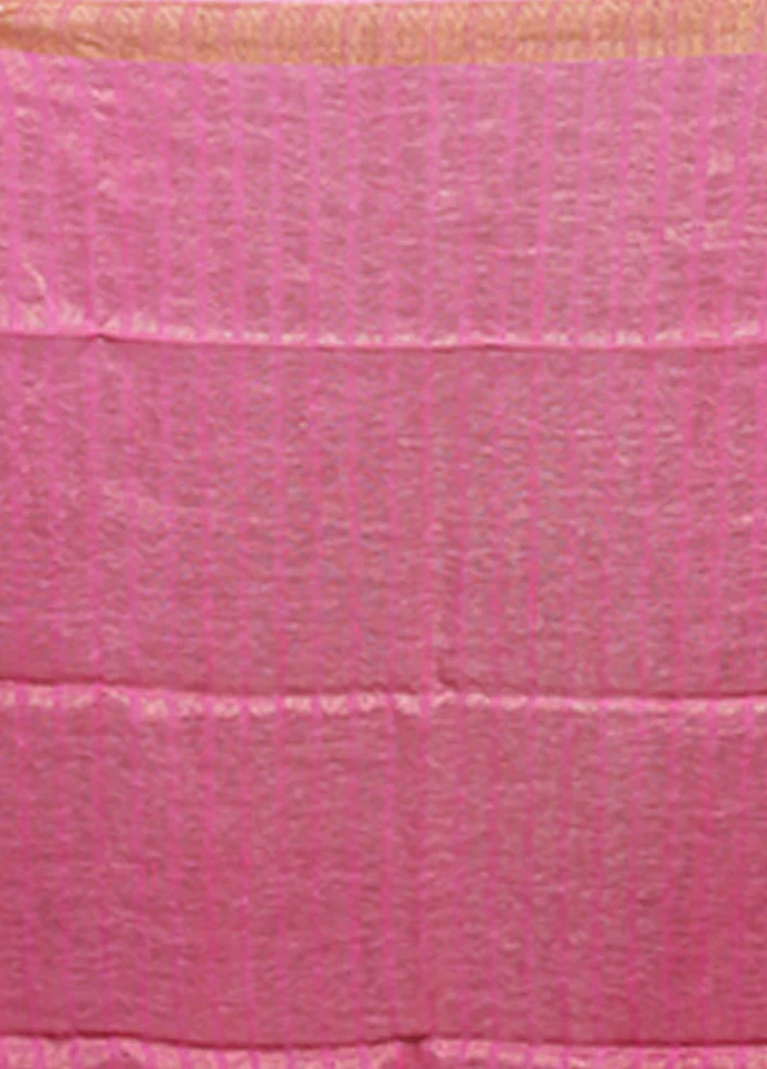 Pink Handloom Matka Pure Silk Saree With Blouse Piece - Image 5