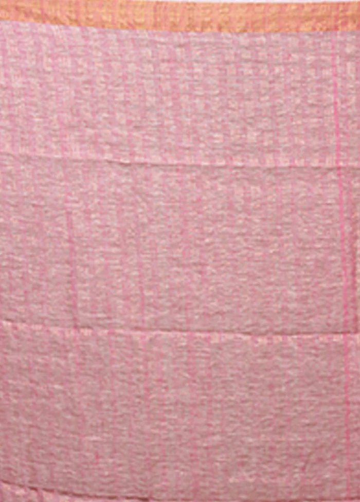 Pink Handloom Matka Pure Silk Saree With Blouse Piece - Image 5