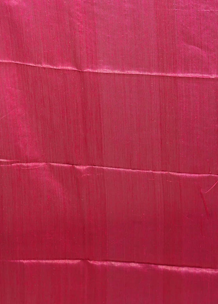 Pink Handloom Matka Pure Silk Saree With Blouse Piece - Image 5