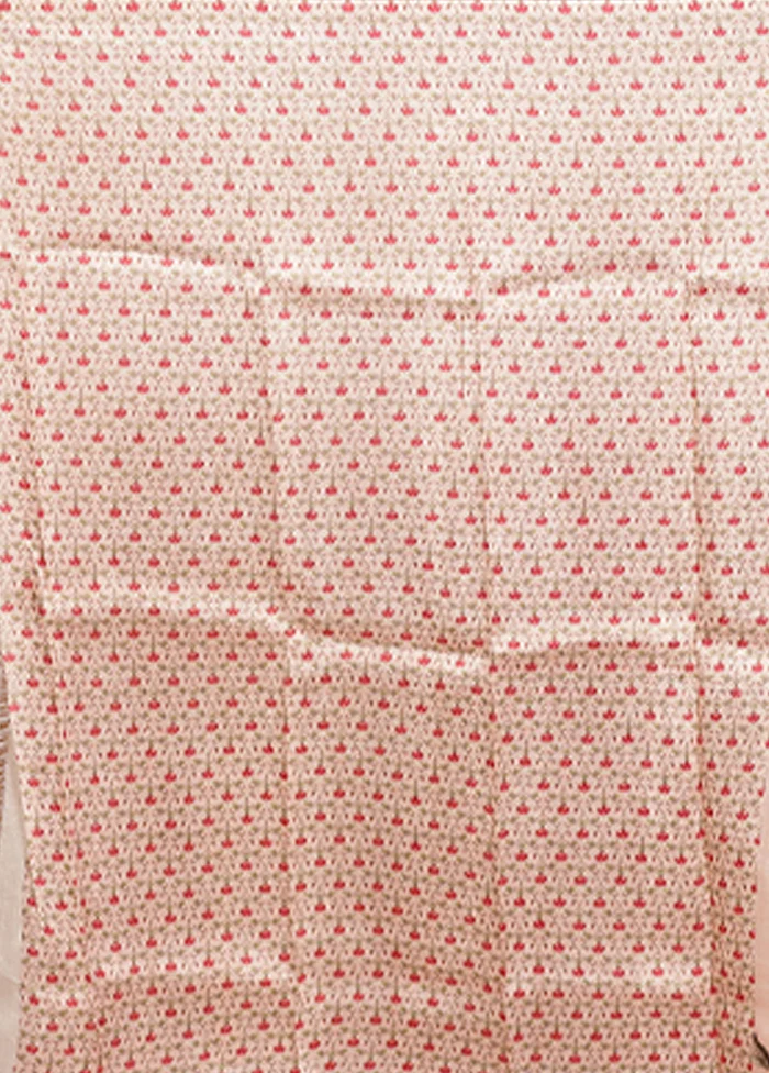 Pink Handloom Printed Pure Silk Saree Without Blouse Piece - Image 5