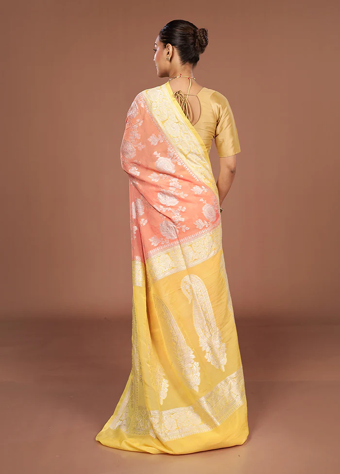 Pink Georgette Saree With Blouse Piece - Image 3
