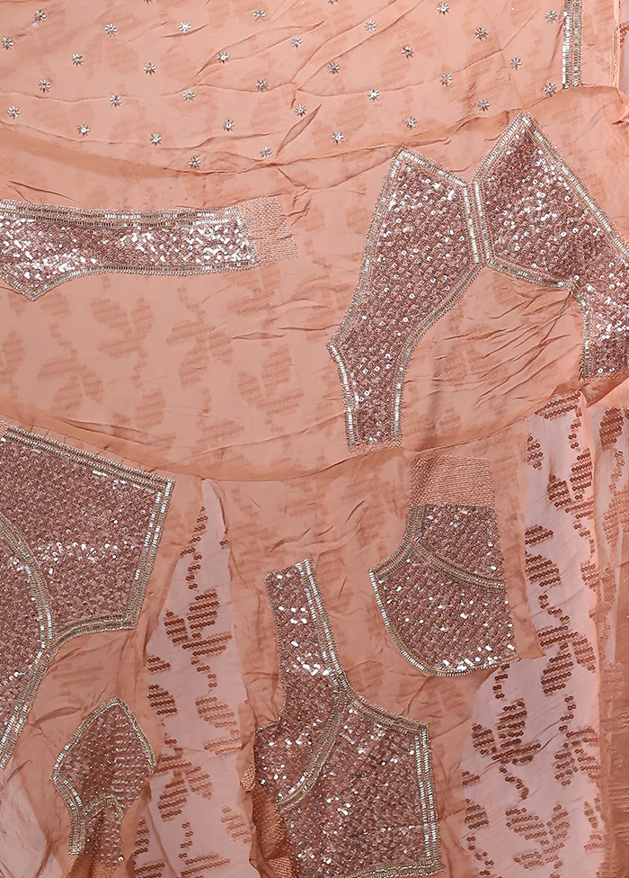 Pink Handloom Pure Georgette Saree With Blouse Piece - Image 5