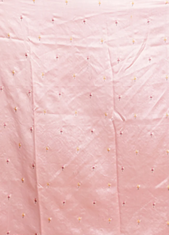 Pink Handloom Pure Organza Saree With Blouse Piece - Image 5