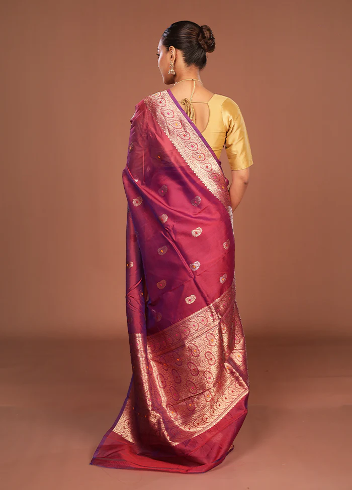 Pink Handloom Pure Organza Saree With Blouse Piece - Image 3