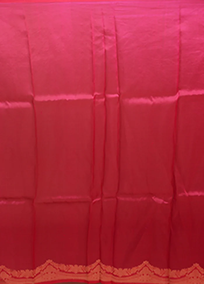 Pink Handloom Pure Organza Saree With Blouse Piece - Image 5