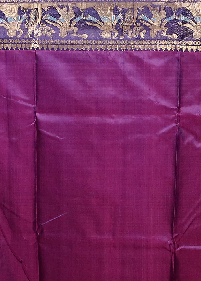 Pink Handloom Swarnachuri Pure Silk Saree With Blouse Piece - Image 5
