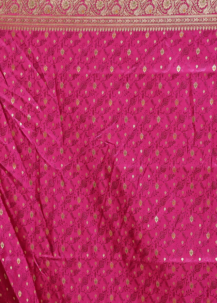 Pink Handloom Tanchoi Pure Silk Saree With Blouse Piece - Image 5