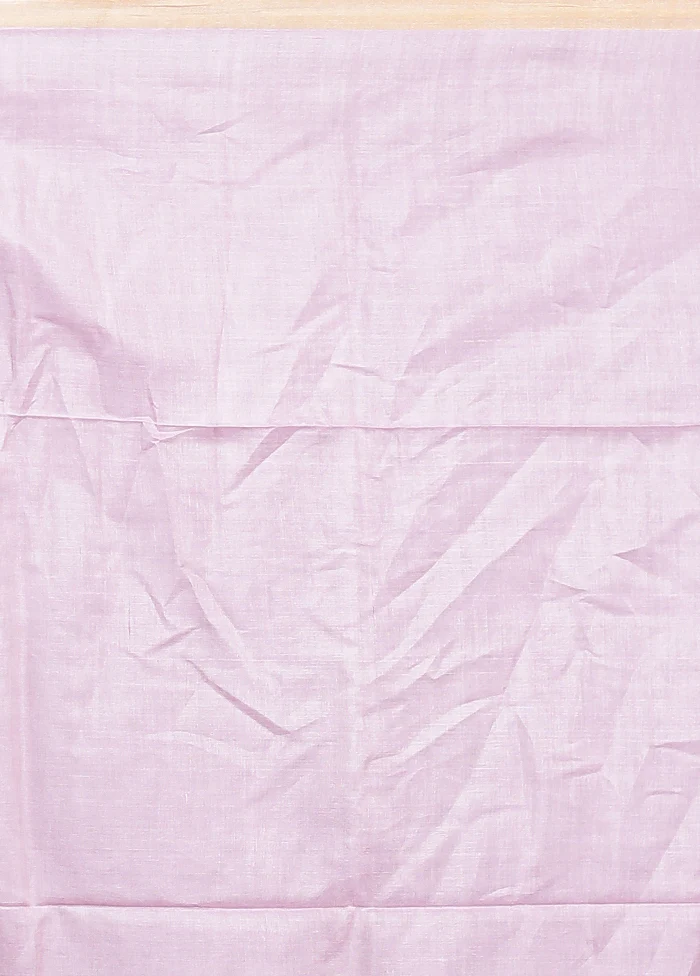 Pink Handloom Tussar Pure Silk Saree With Blouse Piece - Image 5