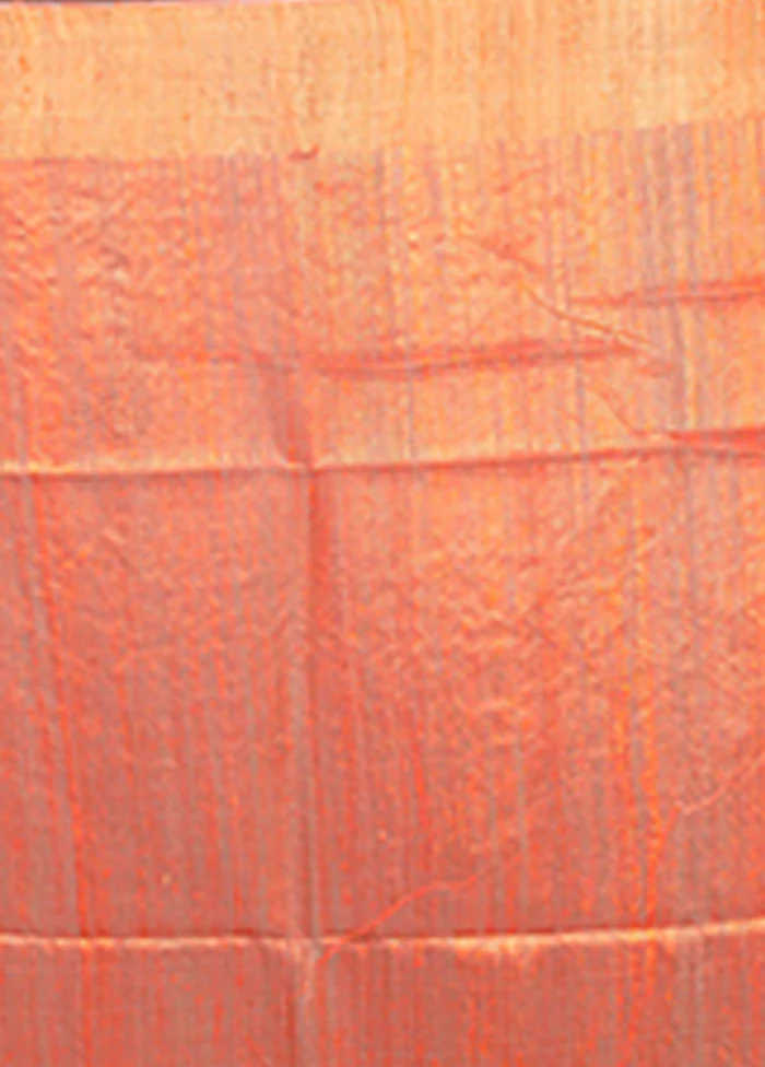 Pink Handloom Tussar Pure Silk Saree With Blouse Piece - Image 5