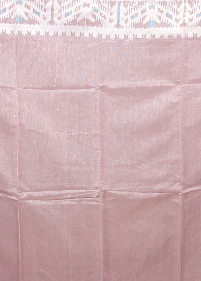 Pink Jamdani Cotton Saree Without Blouse Piece - Image 5