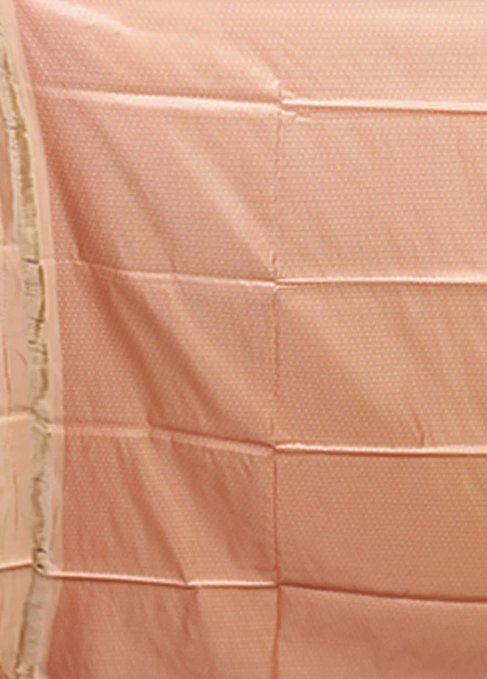 Peach Jamewar Silk Saree With Blouse Piece - Image 5