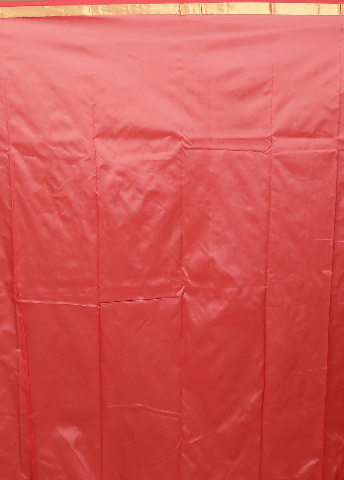 Pink Kanjivaram Silk Saree With Blouse Piece - Image 5