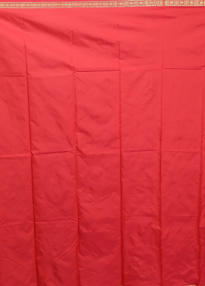 Pink Kanjivaram Silk Saree With Blouse Piece - Image 5