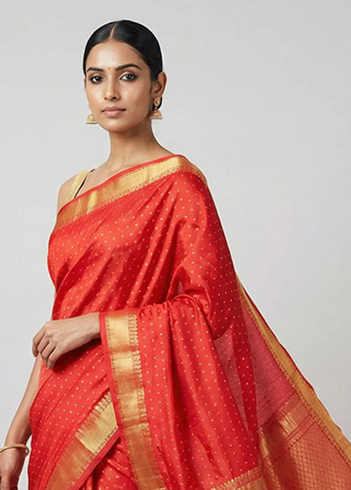 Pink Kanjivaram Silk Saree With Blouse Piece - Image 2