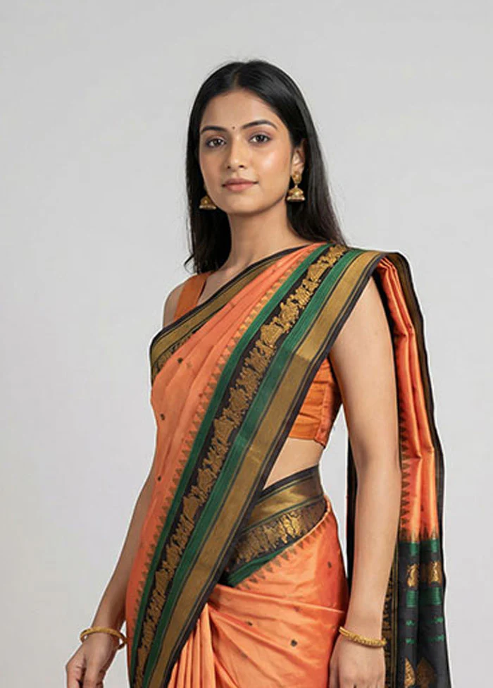 Pink Kanjivaram Silk Saree With Blouse Piece - Image 2