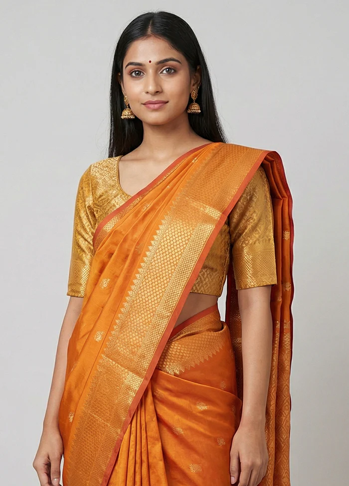 Pink Kanjivaram Silk Saree With Blouse Piece - Image 2