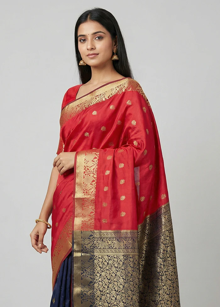Pink Kanjivaram Silk Saree With Blouse Piece - Image 2