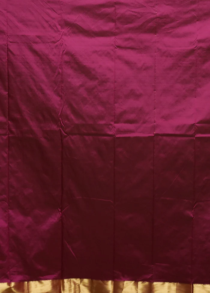 Pink Kanjivaram Silk Saree With Blouse Piece - Image 5