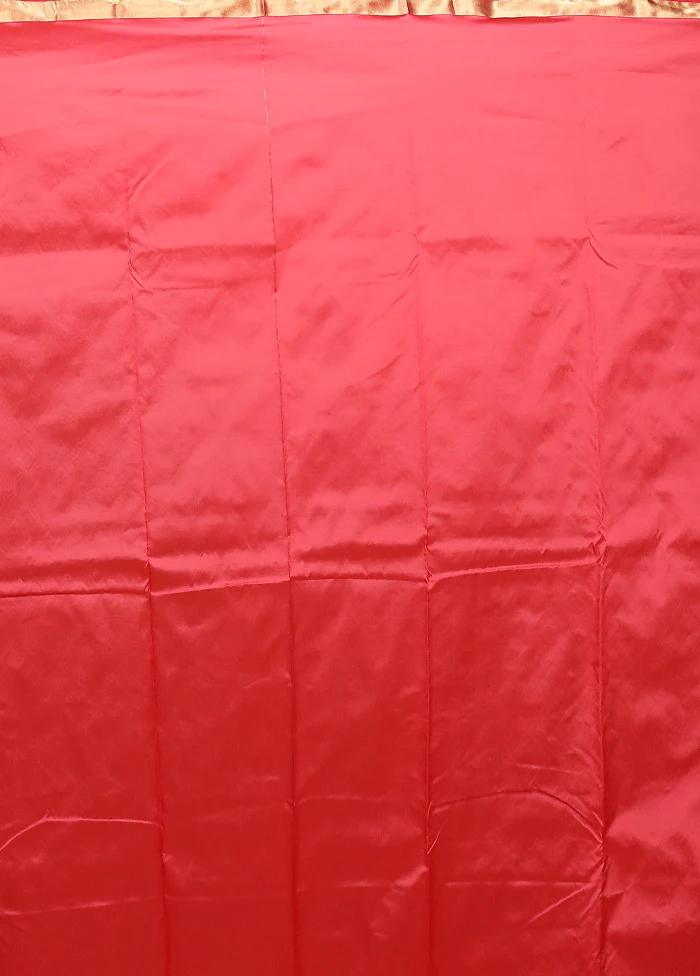 Pink Kanjivaram Silk Saree With Blouse Piece - Image 5