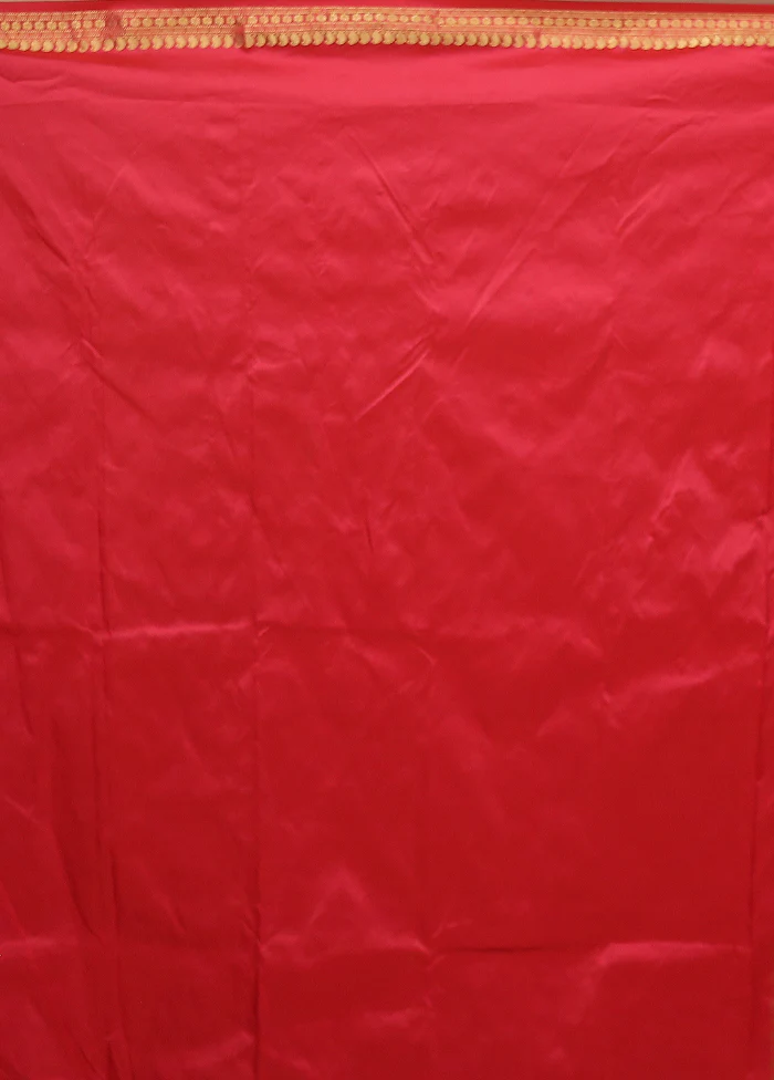Pink Kanjivaram Silk Saree With Blouse Piece - Image 5