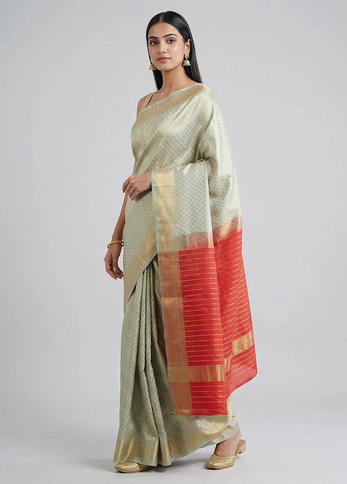 Pink Kanjivaram Silk Saree With Blouse Piece